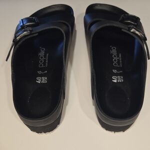 Papillio by birkenstock Women's Black Buckle Slide Sandals Adjustable Strap Sz 9